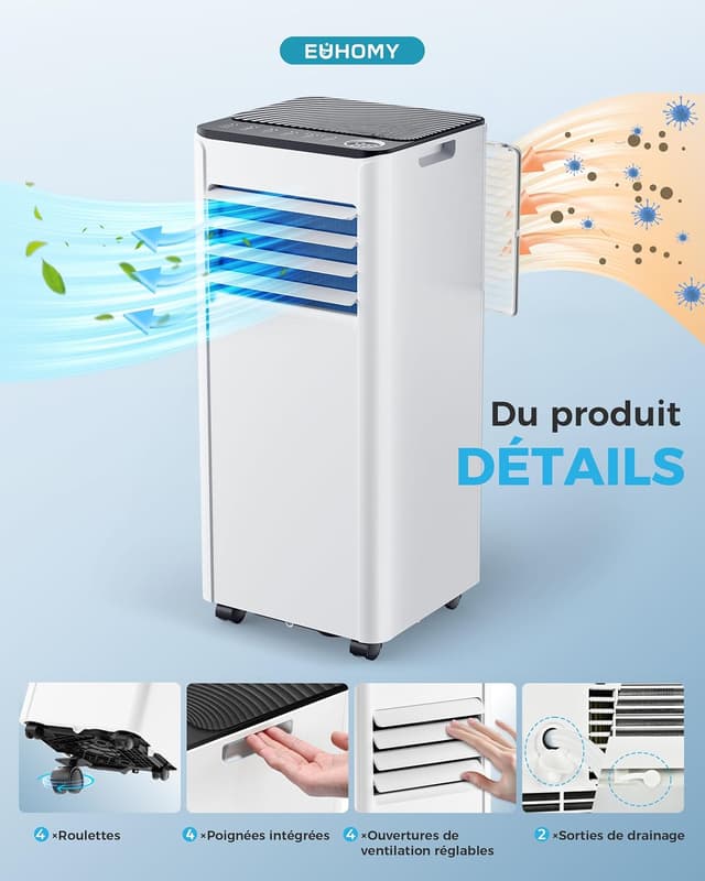 Thumbnail 4 de EUHOMY Climatiseur mobile 7000 BTU
