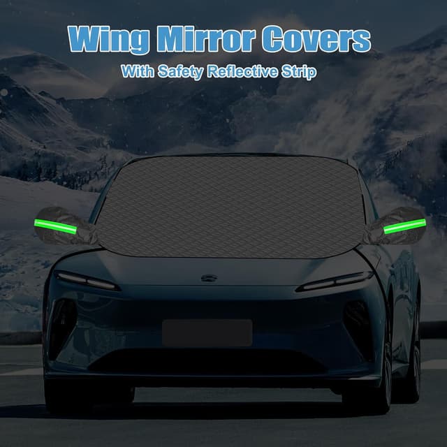 Detalle 2 de Newthinking Car Frost Windscreen Cover for Winter (with mirror covers and magnets) – heavy-duty windscreen frost protector
