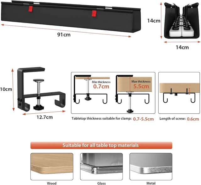 Detalle 2 de Univivi Unter dem Kabelmanagement 90 cm 🖇