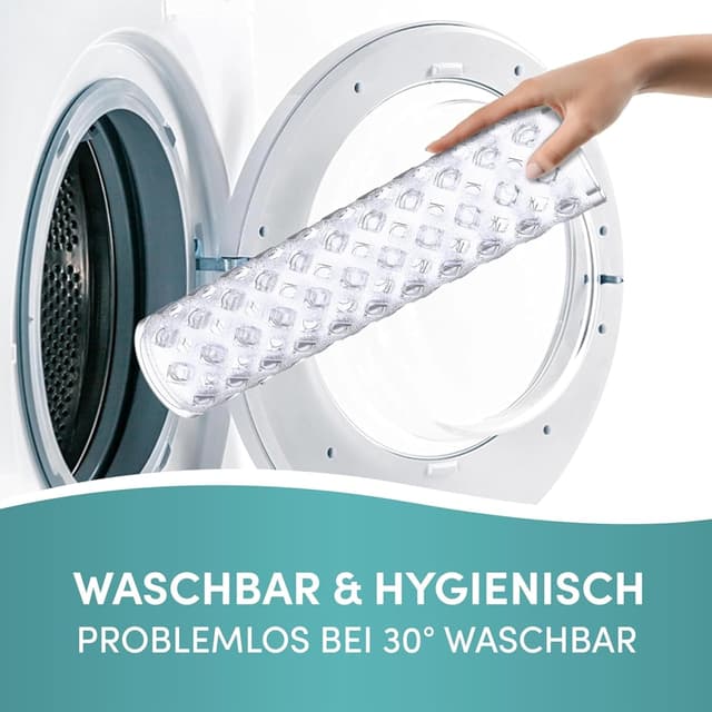 Detalle 2 de Engelbach Duschmatte rutschfest 53x53 cm inkl. 2 Haken – antibakteriell, BPA-frei, waschmaschinengeeignet