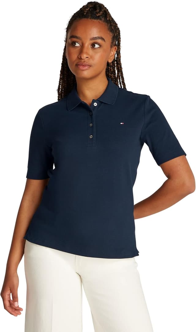 Detalle de Tommy Hilfiger da donna maglietta polo maniche corte 1985 in piqué Regular Fit