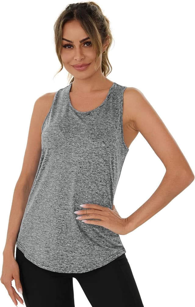 Detalle 2 de Terecey débardeur de sport femme sans manches en tissu mesh respirant