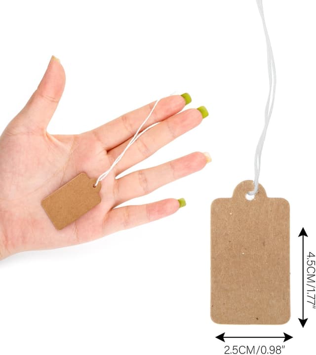 Detalle de jijAcraft 500Pcs Kraft Price Tags 45×25mm 🏷