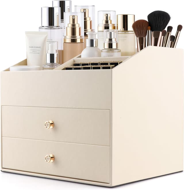 Detalle de Homeanda Make-up-Organizer Kunstleder Beige