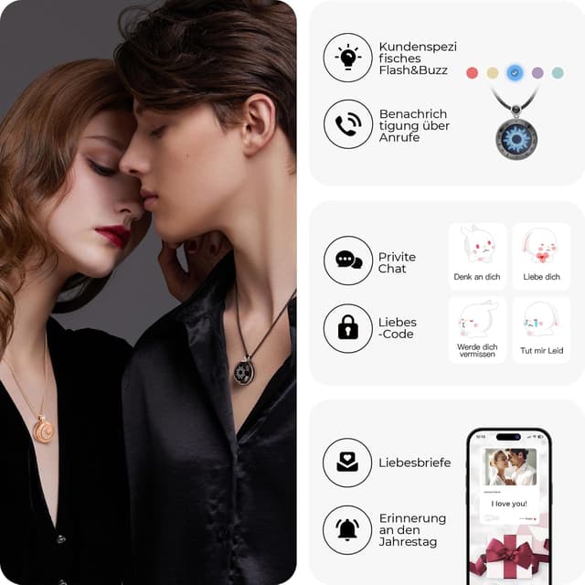 Detalle de TOTWOO Collana per Coppia girocollo vibrante