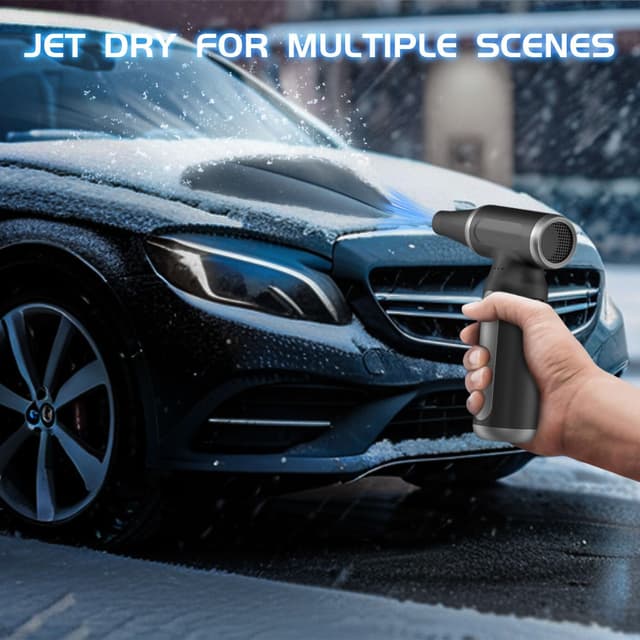 Detalle 2 de ZARM DUST Elektrische Staubgebläse-Druckluftspray für PC-Reinigungsset (bis zu 91000 U/min), 3-Gang einstellbar – Grau