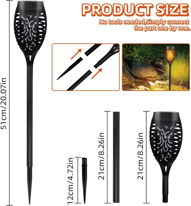 Detalle de CNMTCCO Solar Lights Outdoor Garden 6 Pack