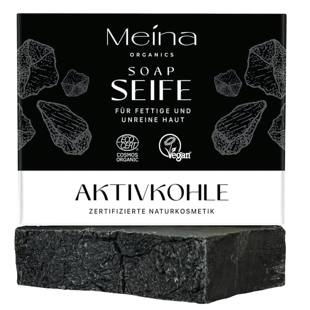 Detalle de Meina Schwarze Seife Aktivkohle 100 g