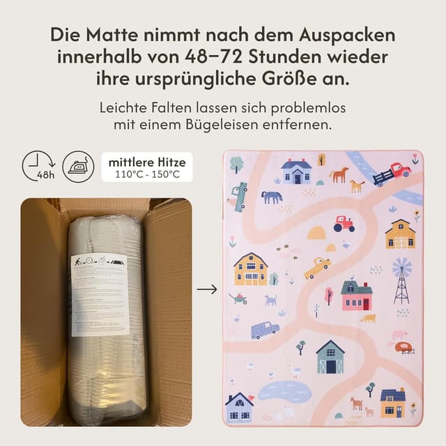 Detalle 2 de Hakuna Matte Wolkenweiche Spielmatte für Babys 160x120x1,5 cm – Memory-Schaum Krabbelmatte