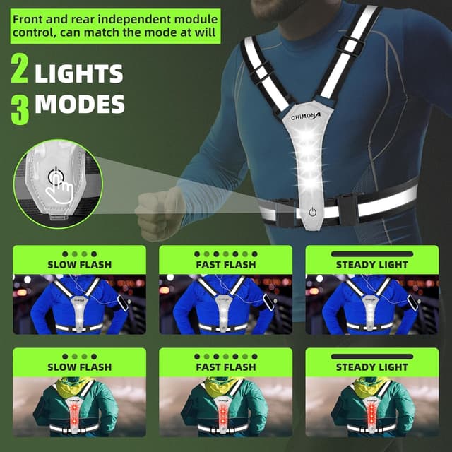 Thumbnail 2 de LED Reflective Vest 360° High Visibility USB‑C Rechargeable