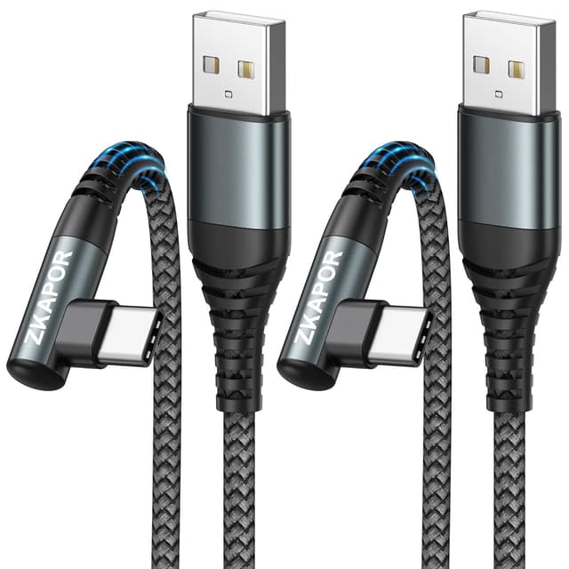 Detalle de ZKAPOR USB C Kabel 2er Set 2 m 90°