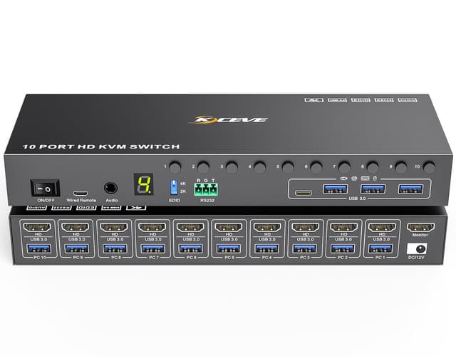 Detalle de 10 Port HDMI KVM Switch 4K@60 Hz