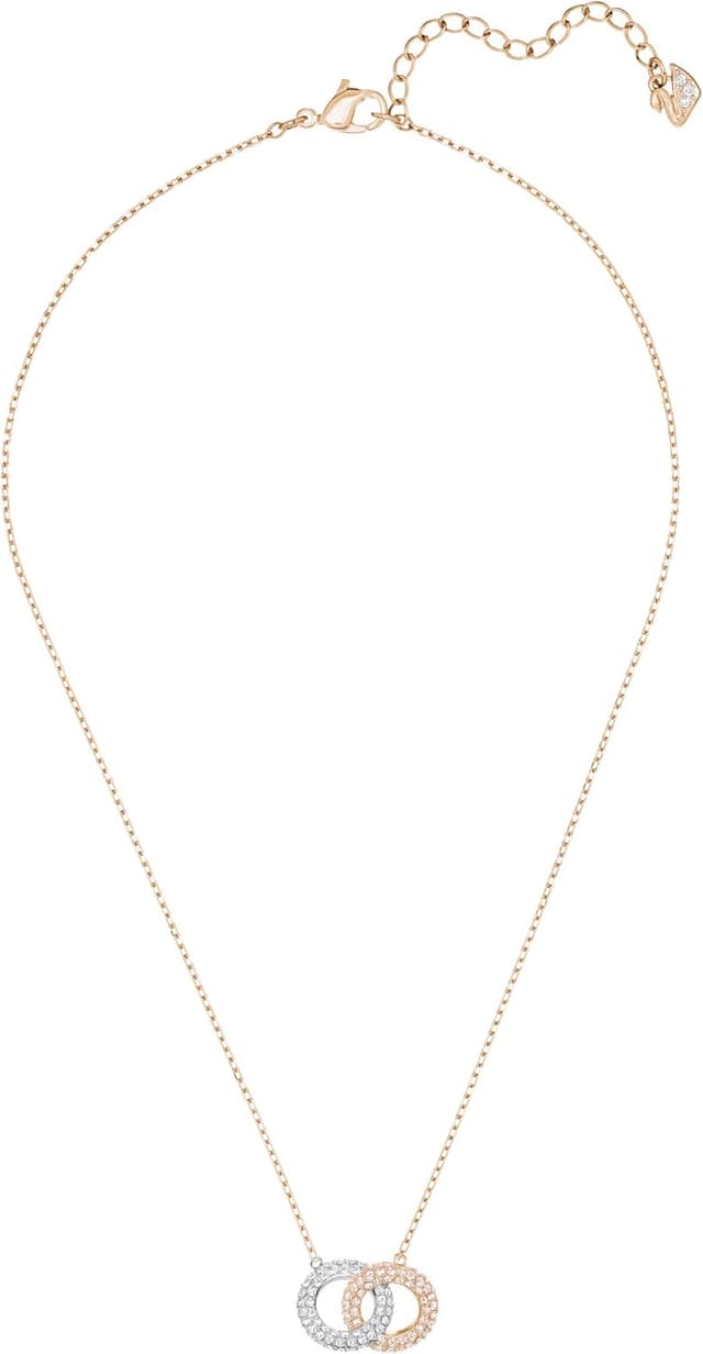 Detalle 2 de Swarovski Collar Stone Círculos entrelazados blanco oro rosa 💍