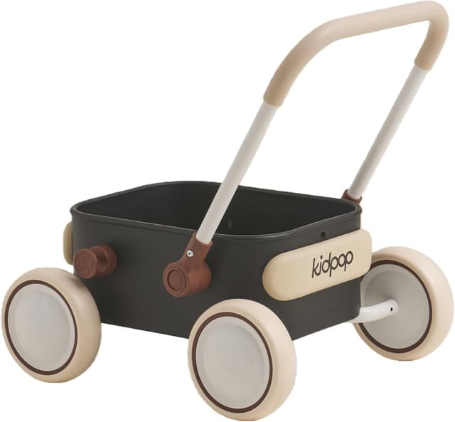 Detalle de Kidpop PULA Push & Pull Walker Wagon (Black) – 2-in-1 toddler balance wagon for learning to walk