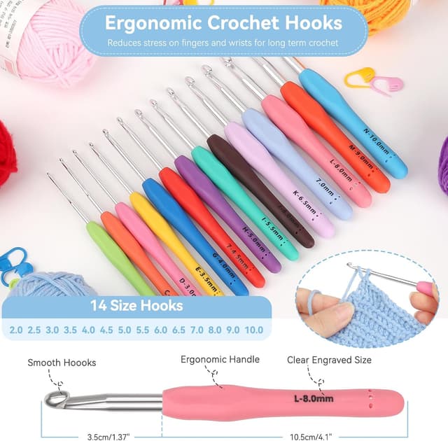 Thumbnail 2 de Reessy Crochet Kit for Beginners with 15×25g yarn