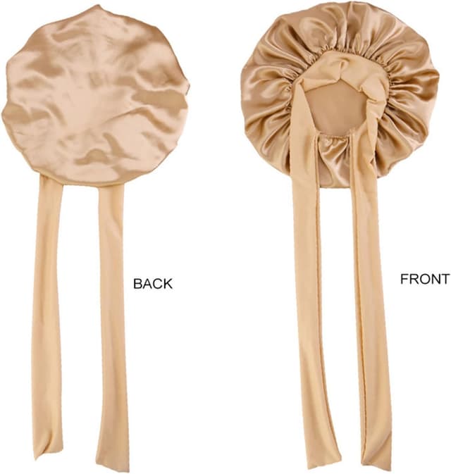 Thumbnail 6 de GUGUGO Seidenhaube zum Schlafen (Schwarz) – verstellbare Satin-/Seiden-Schlafmütze für Damen