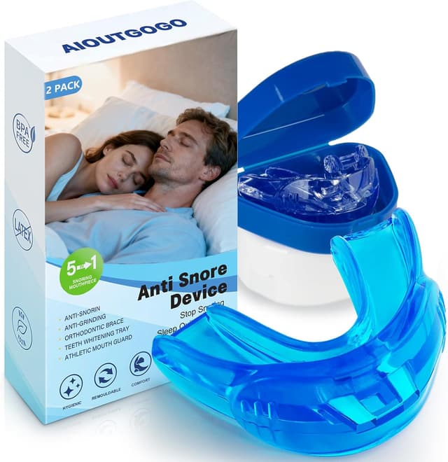 Detalle 2 de Anti Ronflement Efficace Puissant : gouttière dentaire anti-ronflement en TPE souple (lot de 2 pièces) AIOUTGOGO