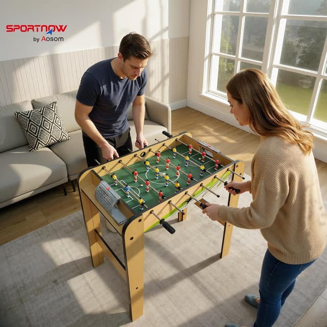 Thumbnail 1 de SPORTNOW Futbolín de Madera para Niños 75x66x75 cm