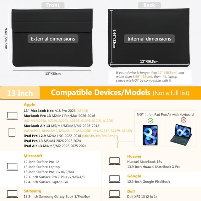 Detalle de HYZUO 13 Inch laptop sleeve with stand