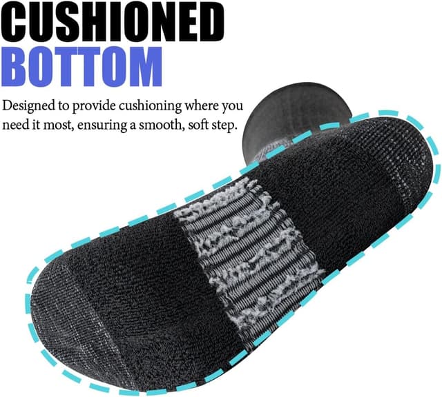 Thumbnail 1 de JOYNÉE 5/10 Pairs Men’s Lightweight Athletic Crew Cushioned Work Boot Socks