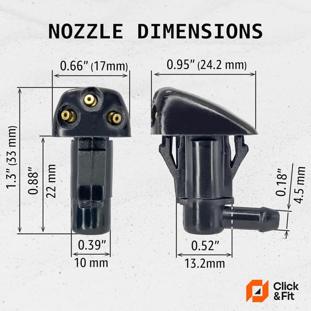 Thumbnail 3 de 2pcs Click&Fit Windscreen Washer Nozzles