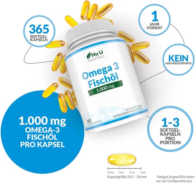 Detalle 2 de Nu U Nutrition Omega-3 Fischöl 1000 mg đ