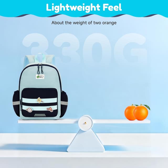 Detalle 2 de PROTAURI Sac à dos enfant maternelle 3-7 ans avec sangle de poitrine, bandes réfléchissantes et compartiment 9 L (bleu)