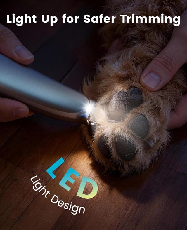 Thumbnail 5 de oneisall Upgraded Dog Paw Trimmer (2-Speed, LED, Low Noise, Curved Blade)