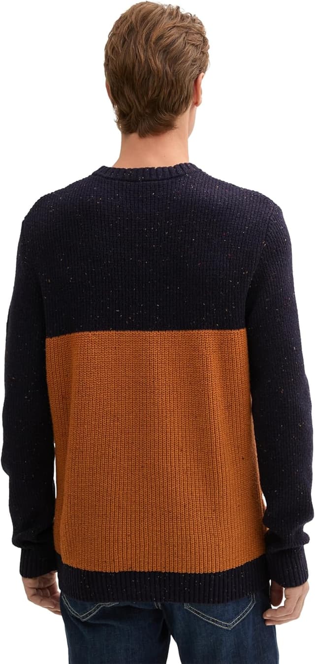 Detalle 2 de TOM TAILOR Pullover da uomo in jersey testurizzato con logo sulla manica