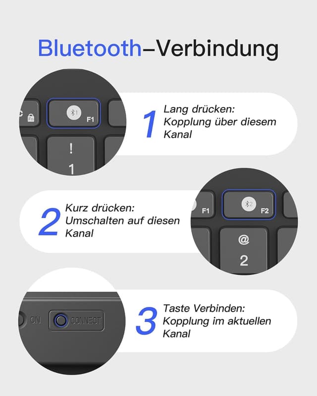 Thumbnail 2 de Inateck KB01003 Kabellose Bluetooth-Tastatur