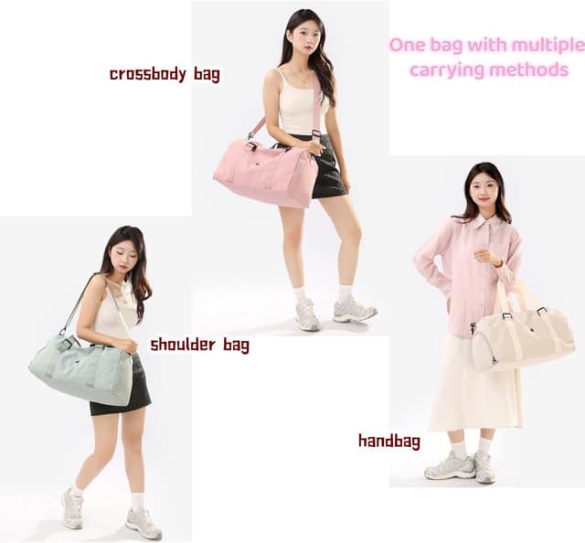 Detalle de ROSSRORE 3-in-1 Gym Bag & Maternity Hospital Bag (Large Capacity Weekender) – Black