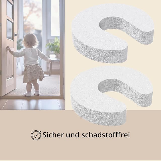 Detalle 2 de Gadgetto Kindersicherung Tür (6 Stück) – Türstopper aus Schaumstoff gegen Fingerklemmen