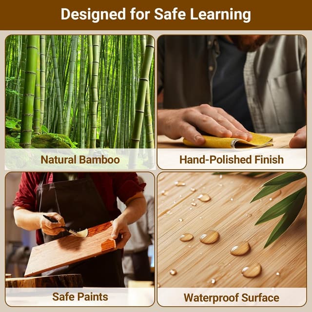 Thumbnail 6 de COSYLAND Adjustable Height Kitchen Tower for Toddlers – solid bamboo standing step stool (natural & black)