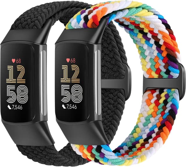 Thumbnail 6 de SHIJZWD Elastic Braided Straps for Fitbit Charge 5/6 – Breathable nylon loop replacement bands