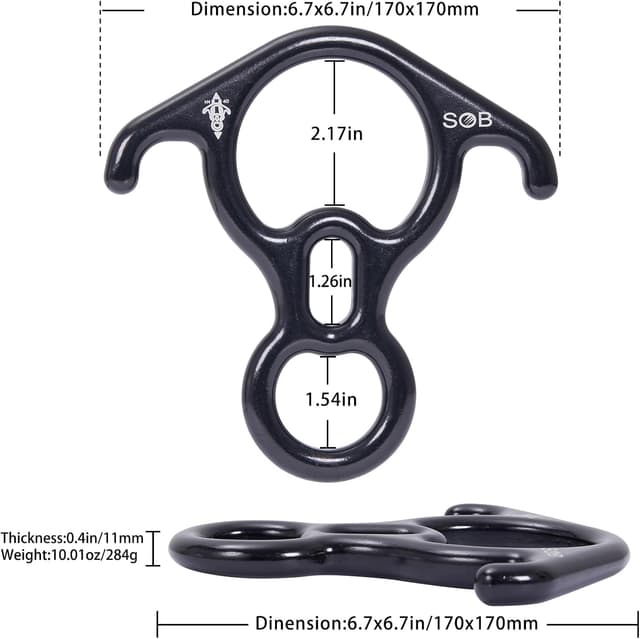 Detalle 2 de SOB Discensore per arrampicata e calata Ríg 8 in lega di alluminio (8–13 mm)