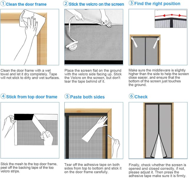 Thumbnail 4 de Mosquitera puerta magnética 75 x 210 cm negro