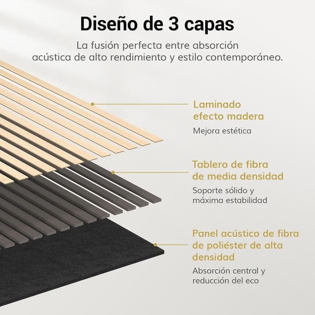 Thumbnail 2 de TONOR Paneles Acústicos de Chapa 120x60 Roble