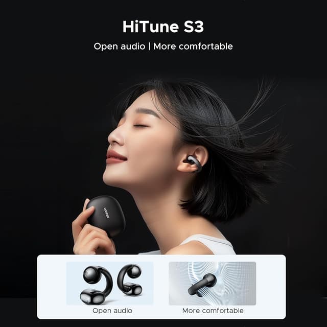 Detalle 2 de UGREEN HiTune S3 open‑ear earbuds 30H battery