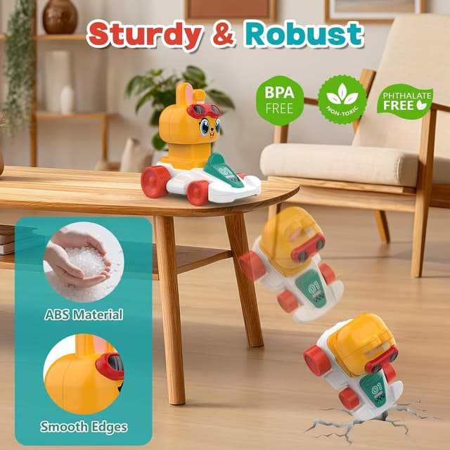 Thumbnail 3 de MOONTOY Bunny Toy Cars for 1 Year Olds