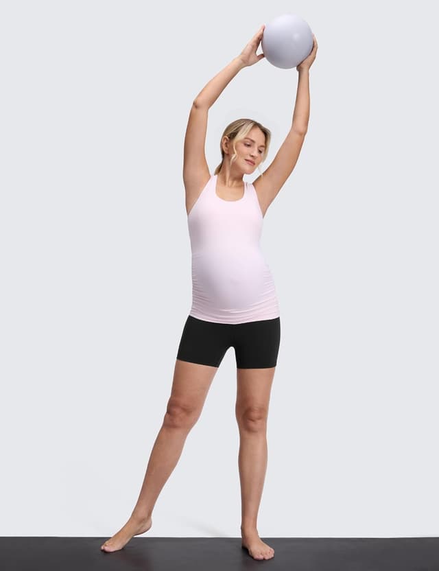 Detalle de CRZ YOGA Butterluxe Short de maternité femme super doux (sur le ventre, taille ultra haute, 15 cm)