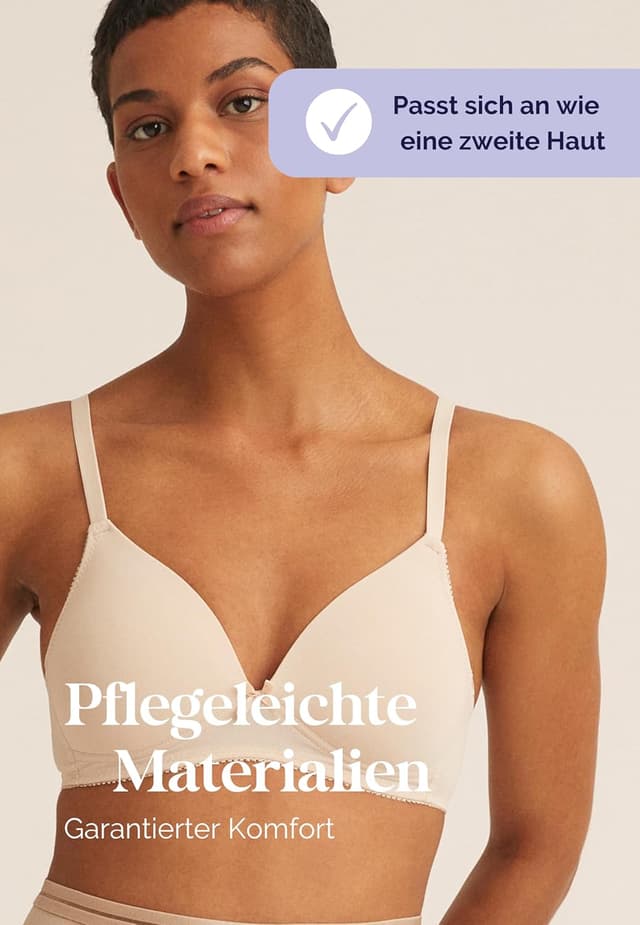 Detalle de Naturana Soft-BH ohne Bügel mit Schale – T-Shirt-BH für bequemen Halt (Cup A–D)