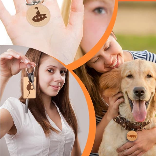 Thumbnail 5 de Marsred Holz Schlüsselanhänger DIY 24 Stück