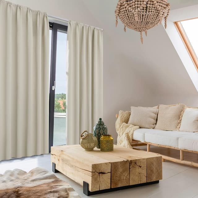 Thumbnail 4 de Deconovo Verdunkelungsvorhänge Creme 260x140 cm