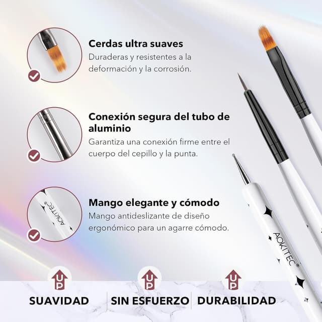 Thumbnail 5 de Aokitec - 8 Pinceles Multifuncionales para Decoración de Uñas 💅