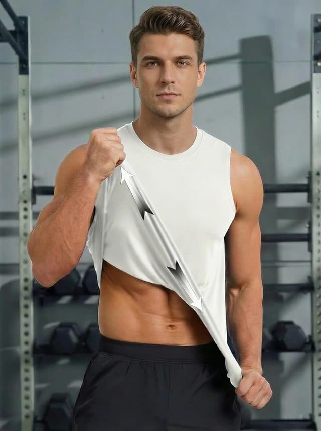 Detalle de MAGCOMSEN Tank Top für Herren: ärmelloses Muskelshirt mit Quick-Dry und UPF 50+