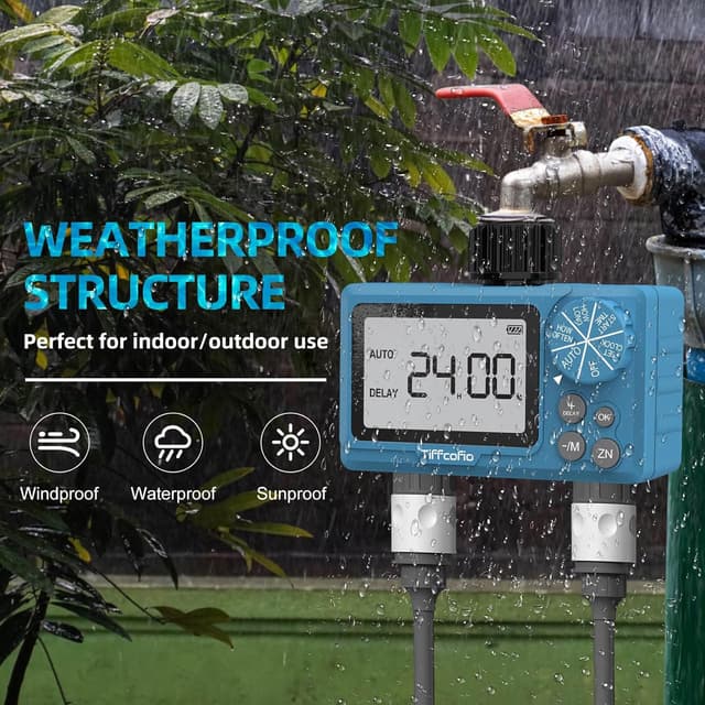Thumbnail 4 de TiFFCOFiO Outdoor Sprinkler Timer 2-Outlets