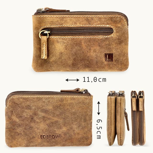 Detalle 2 de XXL Schlüsseltasche aus Leder mit 3 Fächern