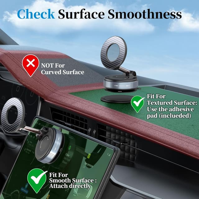 Thumbnail 1 de PlusAcc Vacuum Magnetic Phone Holder 360°