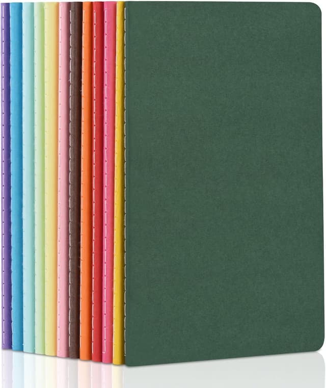 Detalle de ZCZN A5 Blank Notebooks (12-Pack) – 60 Plain Pages Per Notebook in Mixed Colours