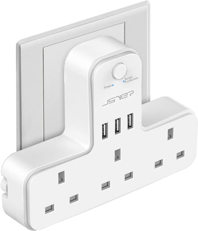 Imagen de JSVER Plug Adapter 3 Way with 3 USB 13A en OfertitasTOP
